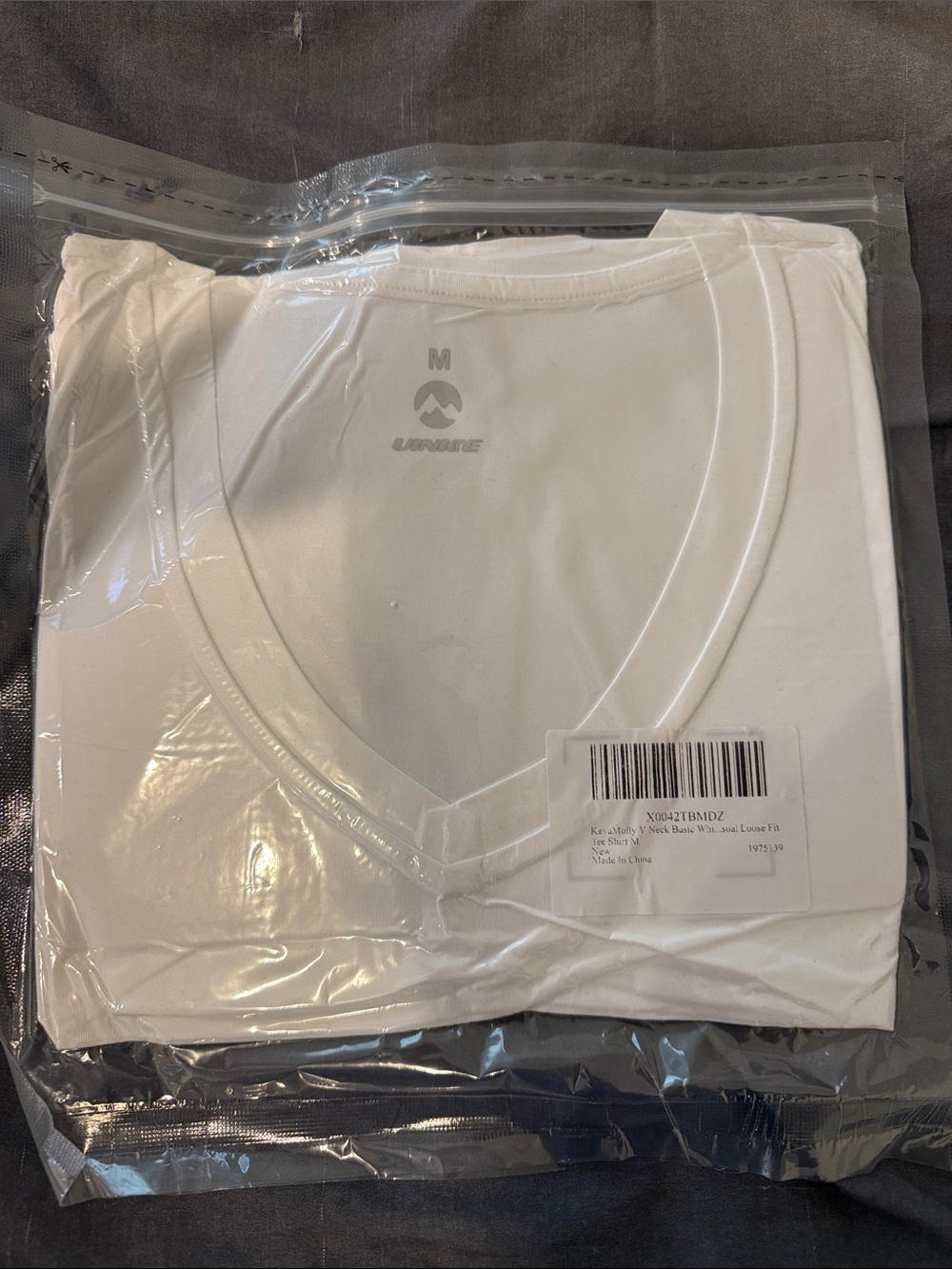 Unbranded White V-Neck Men’s Shirt - Medium